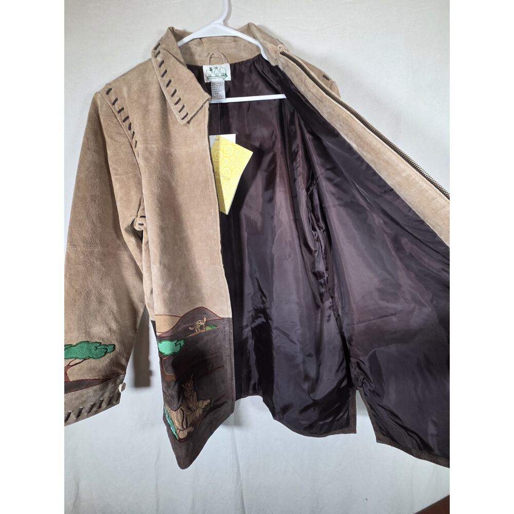 NWT Quacker Factory Safari Jacket Women’s Med. Leather Full Zip - Picture 12 of 14